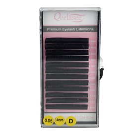 Faux Mink Eyelash Extensions 0.05 Thickness C Curl 11 Soft Individual Faux Mink Eyelash Lashes by Qeelasee