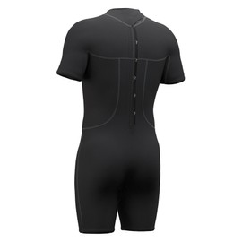 Hevto Wetsuit Men Shorty 2mm Neoprene Back Zip Short Wet Suit for Surfing Swimming SUP Snorkeling Diving (M2S-Black, 3XL)