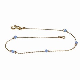 Dainty Opal Anklet Beach Minimalist Gold Filled 14K Bead Bracelet Syntethic Opal jewelry Length 9"+extension