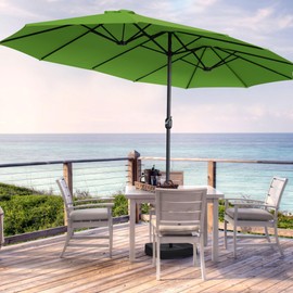 AONETOZ 12 Ribs Umbrella Canopy Replacement for 15ft Double-Sided Patio Umbrella, Frame NOT Included,Mint Green
