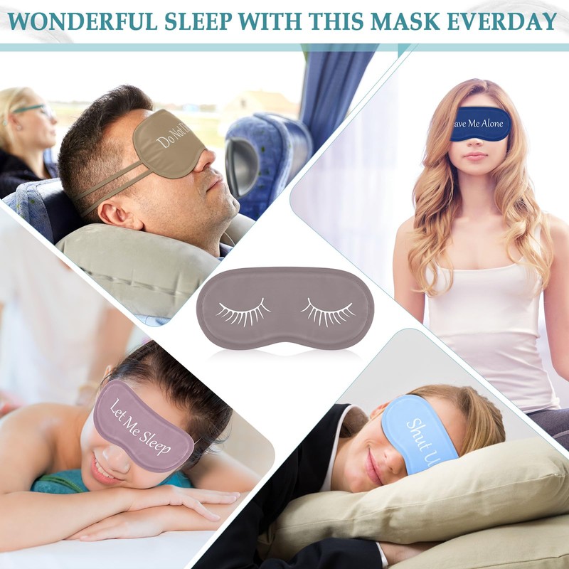 20 Pcs Funny Eye Mask Bulk for Sleep, Adjustable Strap,Morandi