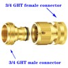 Garden Hose Quick Connector, 3/4 Inch GHT Thread Quick Connect