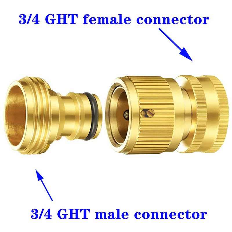 Garden Hose Quick Connector, 3/4 Inch GHT Thread Quick Connect