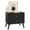Prepac Milo Mid-Century Modern 2 Drawer Nightstand, Bedside Table, Contemporary