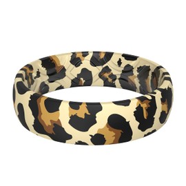 ThunderFit Silicone Wedding Bands for Women, Breathable Printed Design 5.5mm Wide 1.8mm Thick, 1-Pack