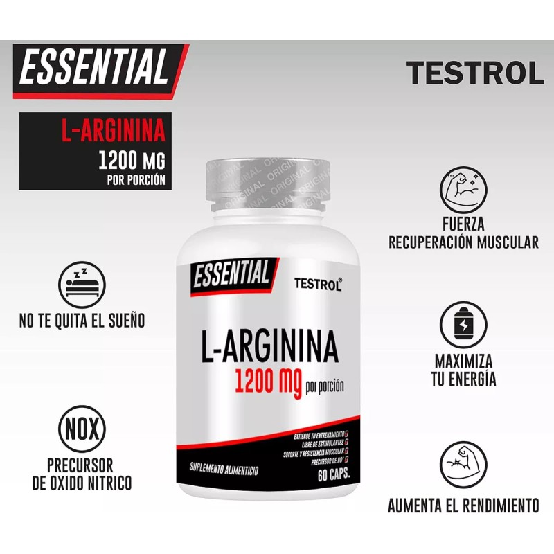 Testrol Combo Arginina Essential + Citrulina Essential 60 Caps C/u