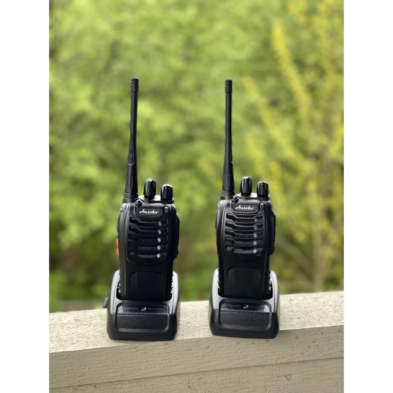 Ansoko 888S Black Walkie Talkie Rechargable Two Way Radio UHF