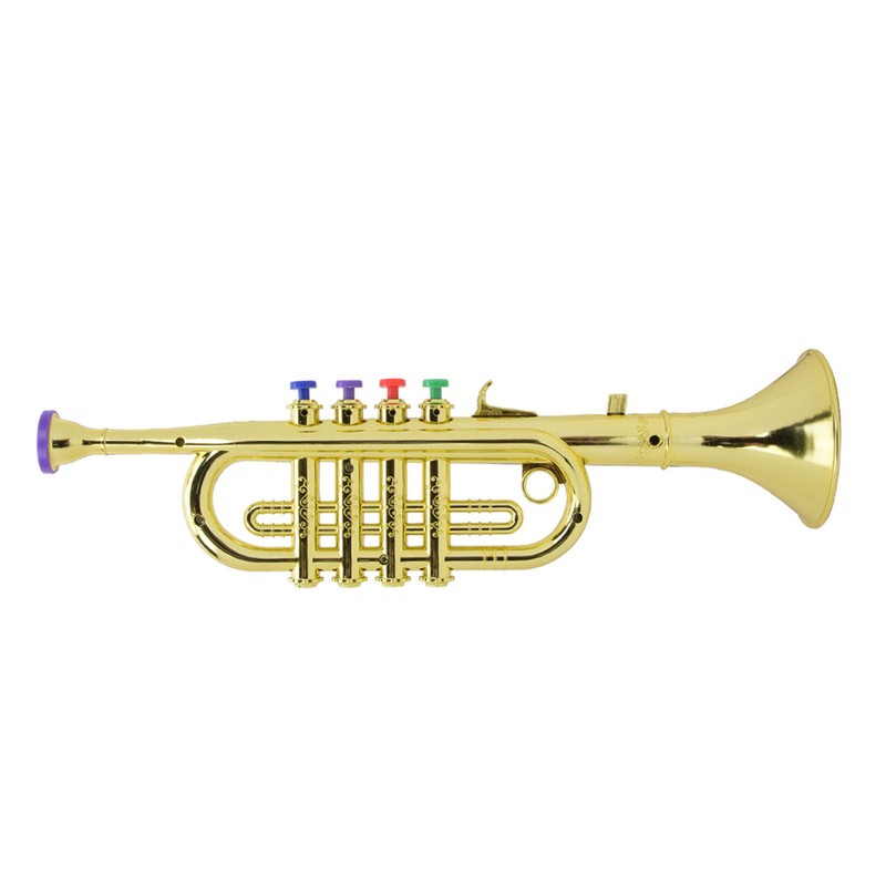 Kid Trumpet Golden Coated Plastic Children Preschool Music Toy Gift