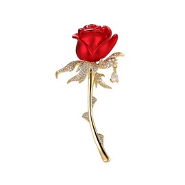 AILONMEI Red Rose Designer Brooches Pins For Women Fashion Large Floral Costume Jewlery Pins Women's Brooches & Pins(Red Rose)