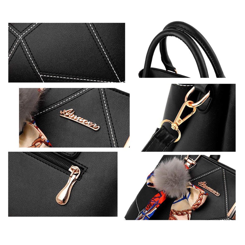 SMALLBLUER Bolsos de piel sintética suave para mujer, con asa