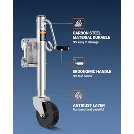 SEALIGHT Boat Trailer Jack with Wheel - Load Capacity up to 1200 lbs, Galvanized Steel, Corrosion-Resistant Design, Height Adjustable from 22.8-32.8 inches, Suitable for RV, Boat, Cargo Trailer