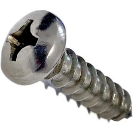 #8 x 3/4" Stainless Steel Pan Head Sheet Metal Screws, Full Thread, Phillips Drive, Bright Finish, Self-Tapping, Quantity 100 Pieces by Marine Bolt Supply