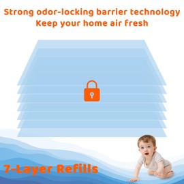 Jumbo Square Refills Disposal Bags Compatible with Diaper Genie Compact & Select Pails (Not Fit Classic),Hold Up to 810 Newborn-Sized Diapers Per Refill(3 Pack)