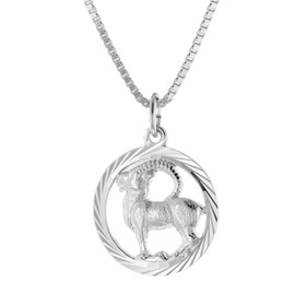 trendor Capricorn Zodiac Sign Necklace, 925 Silver, Fashionable Zodiac Sign Pendant for Women, Necklace Made of Sterling Silver 15360-01, Sterling Silver