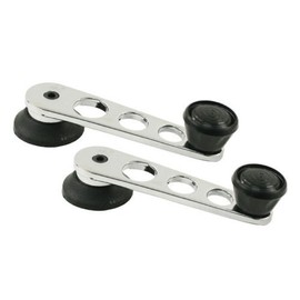 Chrome / Black Window Winder Handles x 2