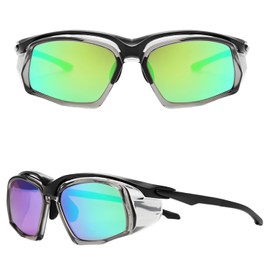 cosycare Green Lens TR90 Polarized Sports Sunglasses With Side Shields for Running, Cycling, Hiking – Windproof, Adjustable Fit, Anti-Slip – Unisex, Sunglasses