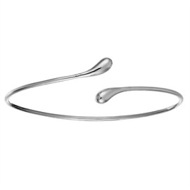 Silverly Women's 925 Sterling Silver Simple Adjustable Overlapping Wrap Around Bangle Bracelet