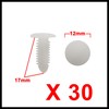 Hihaha 30Pcs White Plastic Rivets Splash Guard Fastener Push Type