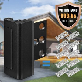 Steinwhale 4Pack Home Security Door Reinforcement Lock, Childproof Safety Door Lock Latch Inside Stopper, Add High Security to Prevent Home Unauthorized Entry, Aluminum Construction Finish Black