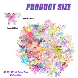 Plorede 60 PCS Mini Resin Animals Mixed, Tiny Resins Animal Mixed, Craft Butterflies, Small Resin Animals for DIY Fairy House, Tiny Animal for Crafts
