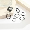 Black Knuckle Rings Set for Women Trendy Stackable Rings Cute