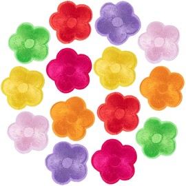 PAGOW - 14 parches para planchar con flores, bonito parche con apliques de flores, parches de costura bordados para bolsos, chaquetas, jeans, parches de ropa, 1.2 x 1.2 pulgadas (7 colores)