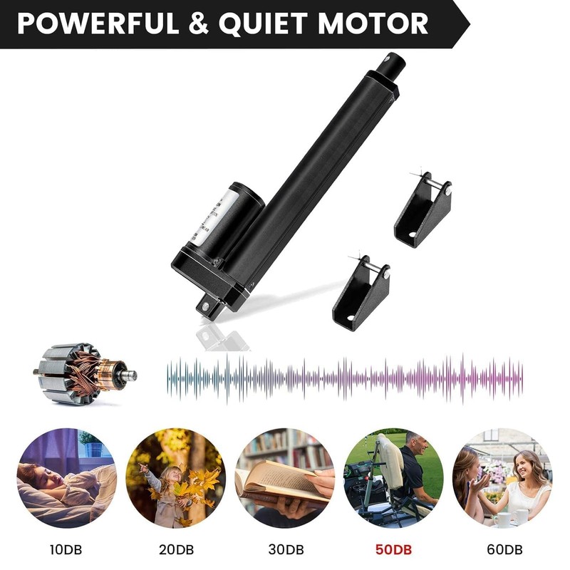 6 Inch (6") Stroke Linear Actuator 12V High Speed Actuator