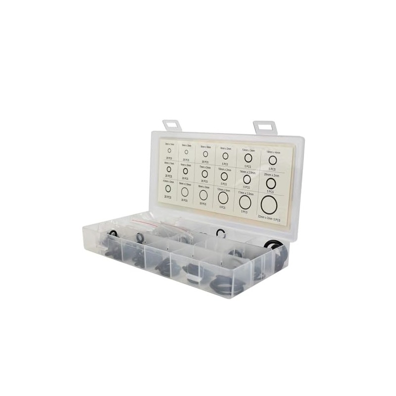 Arctic Hayes BOXM Metric Nitrile O-Ring Assortment Washer 225-Pieces Kit,