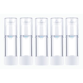 5 Pieces 1 Oz Clear Airless Cosmetic Cream Pump Bottle Travel Size Dispenser Refillable Containers (3 Lotion Bottles &2 Spray Bottles)