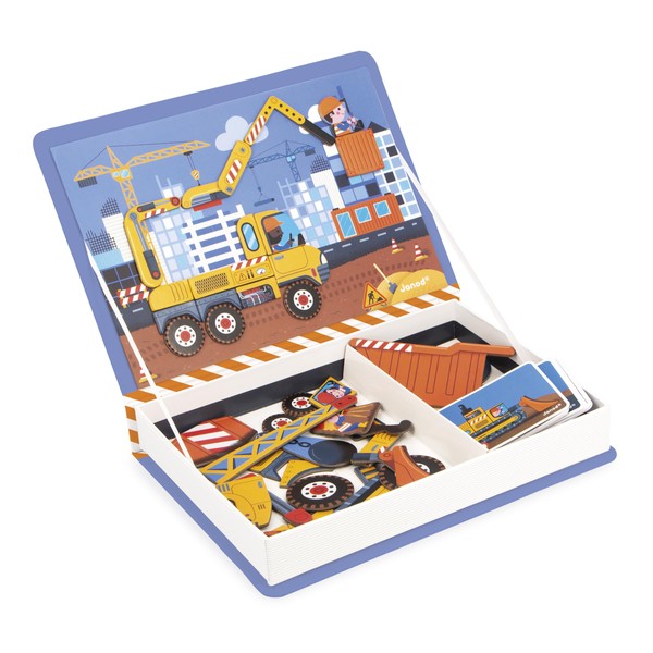 Janod - Magneti'Book Site vehicles - Educational Magnetic Game 50