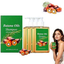 3Pcs Batana Oil Shampoo,Champú de Batana 300ml,con Extracto Champú de Romero,Shampoo Anticaída para Hombre y Mujer,Nutre y Regenera el Cabello, Suave y Esponjoso,Apto para Todo Tipo de Cabello (3pcs)