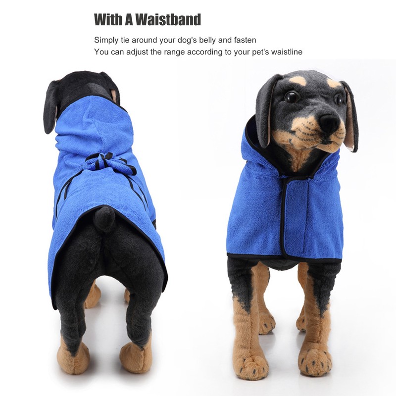 Dog Towel Strong Absorbent Quick Drying Hand Pockets Design Hooded