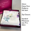 %100 Pure Mulberry Silk Satin Pillowcase, 22 mm Printed, Standard