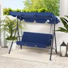 Aecojoy Patio Swings Outdoor, 3-Seat Glider Porch Bench with Removable