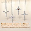 Suplight 925 Sterling Silver Cross Necklace Women June Birthstone Infinity