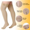 2 Pares Calcetines de Compresión con Cremallera Medias hasta Muslo