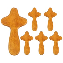 PRETYZOOM 6pcs Wooden Cross Palm Crosses Olive Wood Hand Held Cross Wood Holding Cross Jesus Hand Cross Catholicism Cross Crafts Wood Crosses Wood Jesus Cross Wall Cross Hanging The Cross