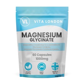 Vita London Magnesium Glycinate 1000mg | 300 Capsules | High Absorption Magnesium Bisglycinate for Sleep & Muscle Support | Made in UK | Vegan Friendly