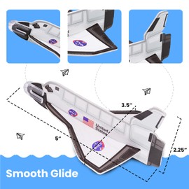 Srenta Space Shuttle Space Party Favors - Set of 24 Flying Toys for Space Birthday Decorations - Space Shuttle Gliders Foam Toy for Outer Space Party Favors Birthday Party Supplies Indoor and Outdoor