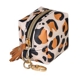 Smlpuame Pacifier Holder Case,BPA Free Leather Baby Pacifier Cover Pouch,Binky Case for Diaper Bag or Purse,Holder 4 Pacifiers or Teether Toy,Outdoor Travel Accessories,Easy to Clean(Leopard)