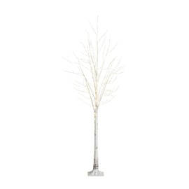 Nearly Natural 8-FT Pre-lit Artificial White Birch Tree with LED Lights, 500 Warm White LEDs for Indoor Home Décor, Fake Lighted Birch Tree for Winter, Valentine's Day, Easter Decorations