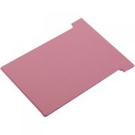 Nobo T-Cards Tab Top 15mm W60x Bottom W48.5x Full H85mm Size 2 Light Pink Ref 32938905 [Pack of 100]