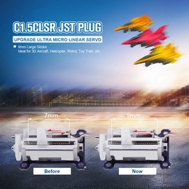 AGFRC Micro Linear Servo - 2PCS Upgrade 9mm 1.5g Digital Linear Coreless Servo for Mini Aircraft (JST-Right-Side)