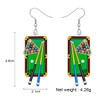 SHIGIE Acrylic Novelty Bowling Earrings Golf Baseball Billiard Dangle Ball