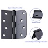 4 x 4 Inch Black Door Hinges, 18 Pack Matte