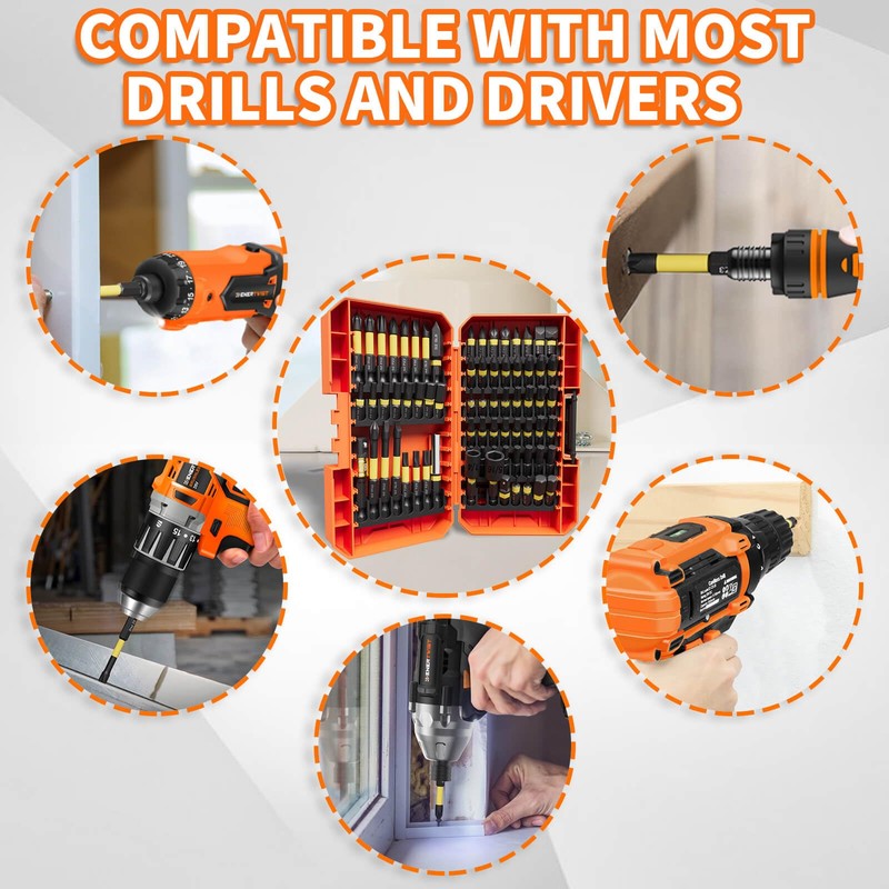ENERTWIST 72 Pcs Impact Driver Bit Set,Complete S2 Screwdriver Bit