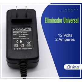 ZINKER Fuente Poder Eliminador Cámaras de Seguridad CCTV o Tiras Led 12v 2A