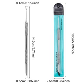 2-in-1 Manicure Cuticle Pusher Tool Stainless Steel Durable Pedicure Manicure Tools for Fingernails Toenails