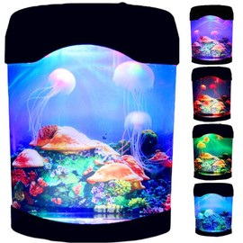 KKPLZZ LED Jellyfish Lamp Aquarium Lamp Colour Changing Mood Night Light Home Office Hotel Deco