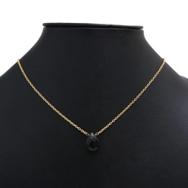 Gempires Natural Smoky Quartz Faceted Pear Pendant Necklace, 9 x 13 mm Pear With 14k Yellow Gold Plated 16 + 2 Inch Adjustable Chain (smoky quartz)